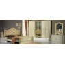 Ben Company Ben Company New Serena Beige & Gold Padded Headboard Bed