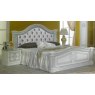 Ben Company Ben Company New Serena White & Silver Padded Headboard Bed