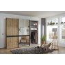 Wiemann Rialto 250 cm 3 Door Sliding Door Wardrobe with Front in Wooden Bianco Oak Doors and Middle Mirror  and 1 Cross Trim with Slate Finish