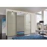 Wiemann Westside -VIP-225 cm3 Door Sliding Wardrobe With Pebble Grey Glass And Mirror And Two Panels