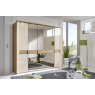 Wiemann Wega  250 cm 5 Doors 3 Doors Parsol Bronze Mirrored Door and 2 Champagne Glass Doors with Plain Cross Trim Hinged Wardrobe