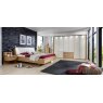 Wiemann Serena Plus 300 cm  6 Door 3 Drawer Center and Right Bi-Fold Panorama Wardrobe with Champagne Glass Front