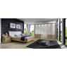 Wiemann Serena Plus 300 cm 6 Door 3 Drawer Left and Right Bi-Fold Panorama Wardrobe with Champagne Glass Front