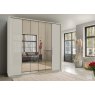 Wiemann Monaco 300 cm 6 Door 4 Centre Crystal Mirror and 2 Door with Front in Carcase Colour Wardrobes with bi-fold doors