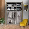 Wiemann German Furniture Wiemann Bari of width 150cm hinged-door wardrobe without cornice with handles in chrome/slate