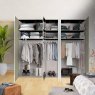 Wiemann German Furniture Wiemann Bari of width 250cm hinged-door wardrobe without cornice with handles in chrome/slate