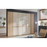 Wiemann German Furniture Wiemann Bari of width 400cm hinged-door wardrobe without cornice, with handles in chrome/slate