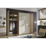 Wiemann German Furniture Wiemann Bari of width 300cm hinged-door wardrobe without cornice with handles in chrome/slate