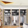 Wiemann German Furniture Wiemann Bari of width 300cm hinged-door wardrobe without cornice with handles in chrome/slate