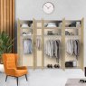 Wiemann German Furniture Wiemann Bari of width 350cm hinged-door wardrobe without cornice with handles in chrome/slate