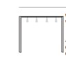 Passe-partout Frames With 6 LED Lights, For W 250cm, H 240cm, Width Per Side Profile: 5cm Sliding Wardrobe Passe-partout Frames With 6 LED Lights, For W 250cm, H 240cm, Width Per Side Profile: 5cm Sliding Wardrobe