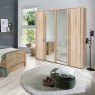 Wiemann German Furniture Wiemann Bern of width 200cm hinged-door wardrobe without cornice, with handles in silver/slate