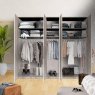 Wiemann German Furniture Wiemann Bern of width 250cm hinged-door wardrobe without cornice, with handles in silver/slate