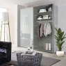 Wiemann German Furniture Wiemann Bern of width 150 cm sliding door wardrobe without cornice, with handles in silver/slate