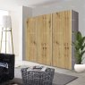 Wiemann German Furniture Wiemann Bern of width 225cm sliding door wardrobe without cornice, with handles in silver/slate