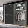 Wiemann German Furniture Wiemann Berlin sliding door wardrobe of width 150cm, handles in silver/slate