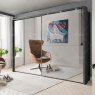 Wiemann German Furniture Wiemann Berlin sliding door wardrobe of width 250cm with handles in silver/slate