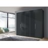 Wiemann German Furniture Wiemann Berlin of width 100cm hinged-door wardrobe without cornice, with handles in silver/slate