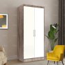 Wiemann German Furniture Wiemann Berlin of width 100cm hinged-door wardrobe without cornice, with handles in silver/slate