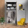 Wiemann German Furniture Wiemann Berlin of width 100cm hinged-door wardrobe without cornice, with handles in silver/slate