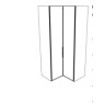 Corner unit, 90 degree with Hinged doors opening Front in Glass White Height : 236 cm Corner unit, 90 degree with Hinged doors opening Front in Glass White Height : 236 cm