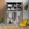 Wiemann German Furniture Wiemann Berlin of width 150cm hinged-door wardrobe without cornice, with handles in silver/slate