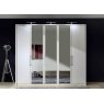 Wiemann German Furniture Wiemann Berlin hinged-door wardrobe of width 200cm without cornice, with handles in silver/slate