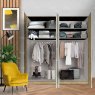 Wiemann German Furniture Wiemann Berlin hinged-door wardrobe of width 200cm without cornice, with handles in silver/slate