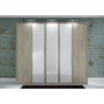 Wiemann German Furniture Wiemann Berlin hinged-door wardrobe of width 250cm without cornice, with handles in silver/slate