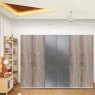 Wiemann German Furniture Wiemann Berlin hinged-door wardrobe of width 300cm without cornice, with handles in silver/slate