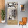 Wiemann German Furniture Wiemann Asmara combi wardrobe of width 100cm without cornice, with handles in chrome/slate