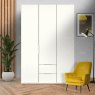 Wiemann German Furniture Wiemann Asmara combi wardrobe of width 150cm without cornice, with handles in chrome/slate