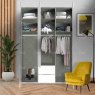 Wiemann German Furniture Wiemann Asmara combi wardrobe of width 150cm without cornice, with handles in chrome/slate