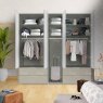 Wiemann German Furniture Wiemann Asmara combi wardrobe of width 250cm without cornice, with handles in chrome/slate