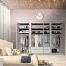 Wiemann German Furniture Wiemann Asmara combi wardrobe of width 350cm without cornice, with handles in chrome/slate