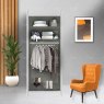 Wiemann German Furniture Wiemann Cambridge of width 100cm wooden or mirrored hinged 2 doors wardrobe with cornice without lights