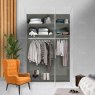 Wiemann German Furniture Wiemann Cambridge of width 150cm wooden or mirrored hinged 3 doors wardrobe with cornice without lights