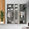 Wiemann German Furniture Wiemann Cambridge of width 250cm wooden or mirrored hinged 5 doors wardrobe with cornice without lights