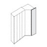 End panel for extended and walk-in corner unit in Magnolia glass W 56cm x H 236cm x D 1.5cmTo be used on right and left
