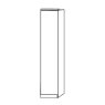 Corner unit with swing door, with and without mirrored door hinged right with mirrored door Plain front, with round edge W50cm x H220cm x D58cm Corner unit with swing door, with and without mirrored door hinged right with mirrored door Plain front, with round edge W50cm x H220cm x D58cm