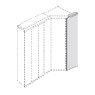 End panel for extended corner unit, can be used on right and left Front with trims W56cm x H216cm x D1.5cm End panel for extended corner unit, can be used on right and left Front with trims W56cm x H216cm x D1.5cm