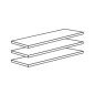 3 Shelves for Compartment Width 30.2 cm W30.2cm x H2.2cm x D51.5cm 3 Shelves for Compartment Width 30.2 cm W30.2cm x H2.2cm x D51.5cm