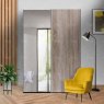 Wiemann German Furniture Wiemann Miami sliding-door wardrobe of width 150cm with 2 doors without cornice, handles in silver