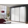 Wiemann German Furniture Wiemann Miami sliding-door wardrobe of width 225cm with 3 doors without cornice, handles in silver