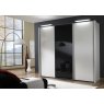 Wiemann German Furniture Wiemann Miami sliding-door wardrobe of width 225cm with 3 doors without cornice, handles in silver