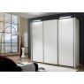 Wiemann German Furniture Wiemann Miami sliding-door wardrobe of width 300cm with 3 doors without cornice, handles in silver