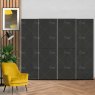 Wiemann German Furniture Wiemann Miami sliding-door wardrobe of width 330cm with 4 doors without cornice, handles in silver