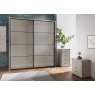 Wiemann German Furniture Wiemann Miami plus sliding door wardrobe of width 150cm 2 doors without Cornice, handle ledges in chrome/slate