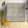 Wiemann German Furniture Wiemann Miami plus sliding door wardrobe of width 225cm 3 doors without cornice, handle ledges in chrome/slate