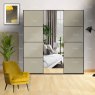 Wiemann German Furniture Wiemann Miami plus sliding door wardrobe of width 225cm 3 doors without cornice, handle ledges in chrome/slate